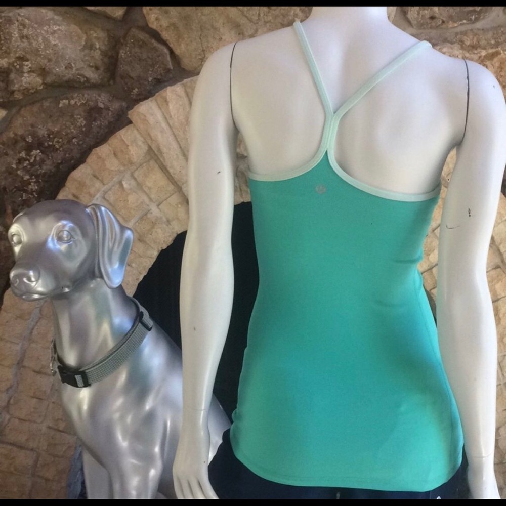 Seafoam blue lululemon power y workout tank